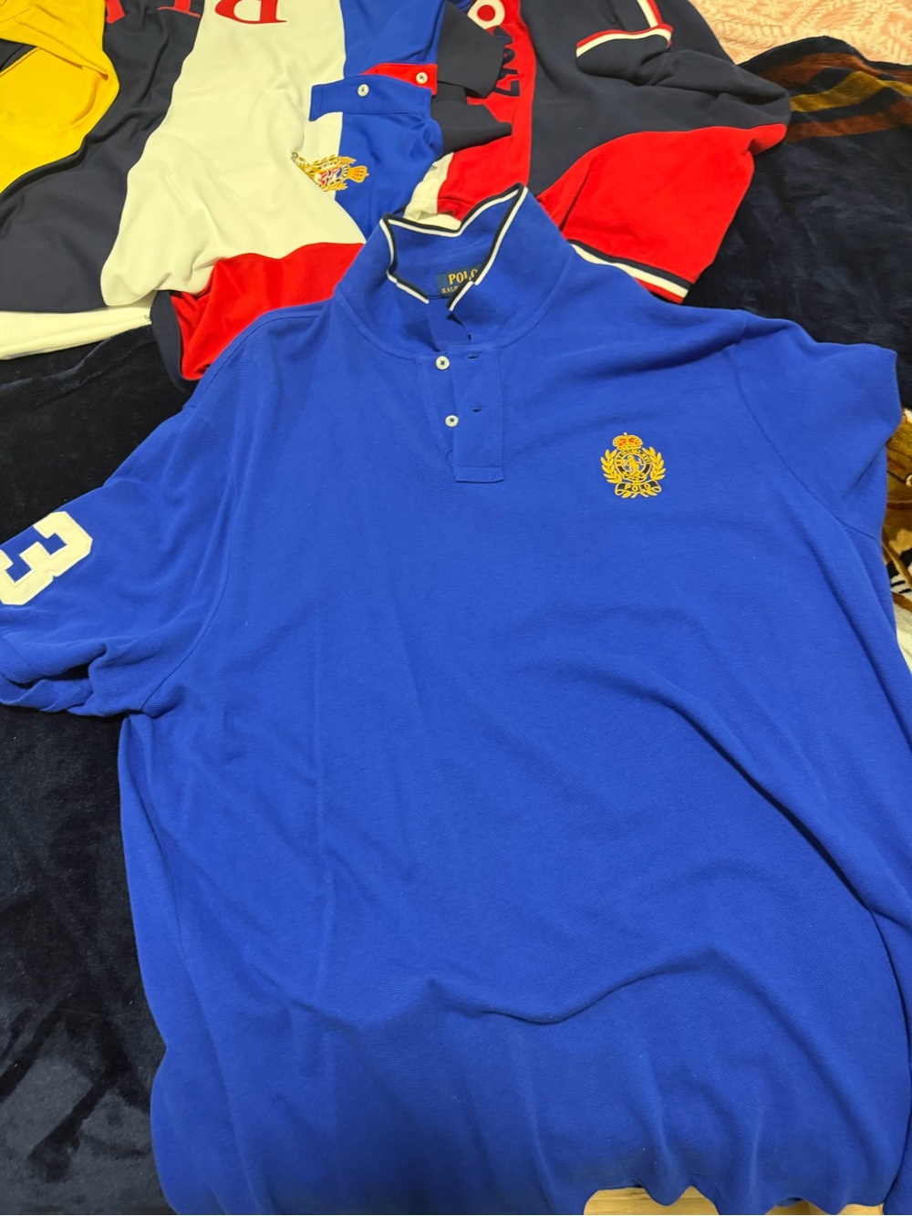 Polo by Ralph Lauren Blue Polo Shirt with Yellow Crest